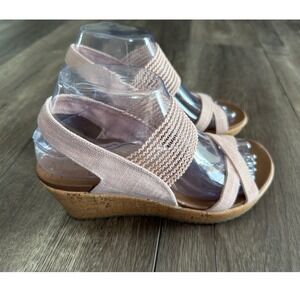 Skechers Rumblers Sci-Fi Pink Strappy Wedge Sandals 31723 Womens Size 7